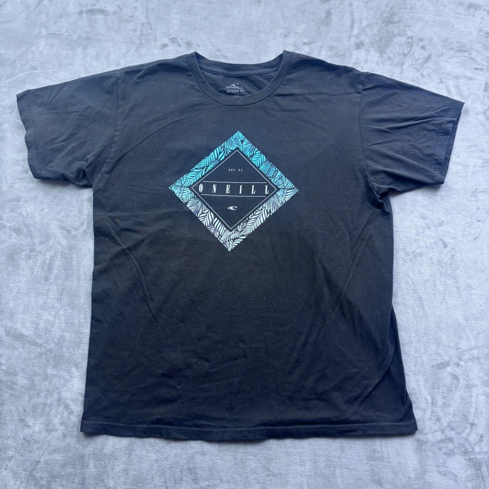 ONeill Mens Graphic T-Shirt Black Modern Fit Large Short Sleeve Cotton Tee
